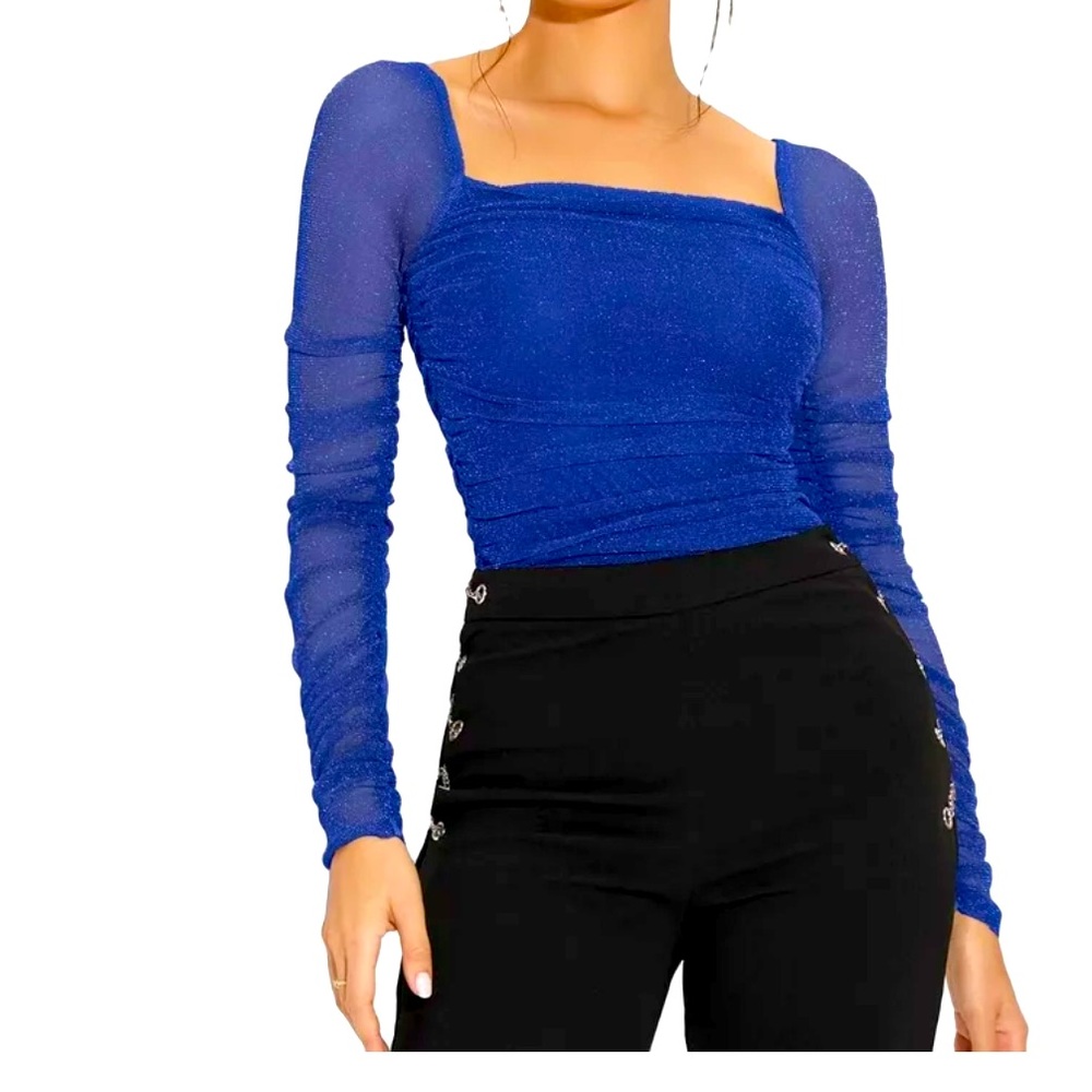 Off the shoulder glittery top